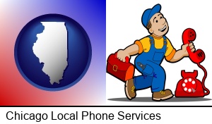 Chicago, Illinois - a telephone repairman