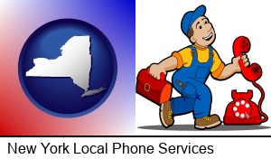 New York, New York - a telephone repairman