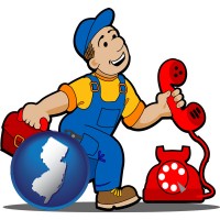 new-jersey map icon and a telephone repairman
