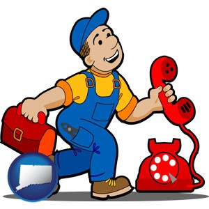 a telephone repairman - with Connecticut icon