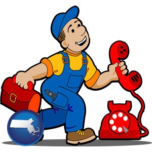 a telephone repairman - with Massachusetts icon