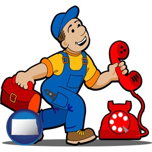 a telephone repairman - with North Dakota icon