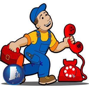 a telephone repairman - with Rhode Island icon