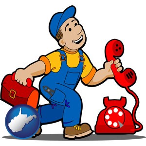 a telephone repairman - with West Virginia icon